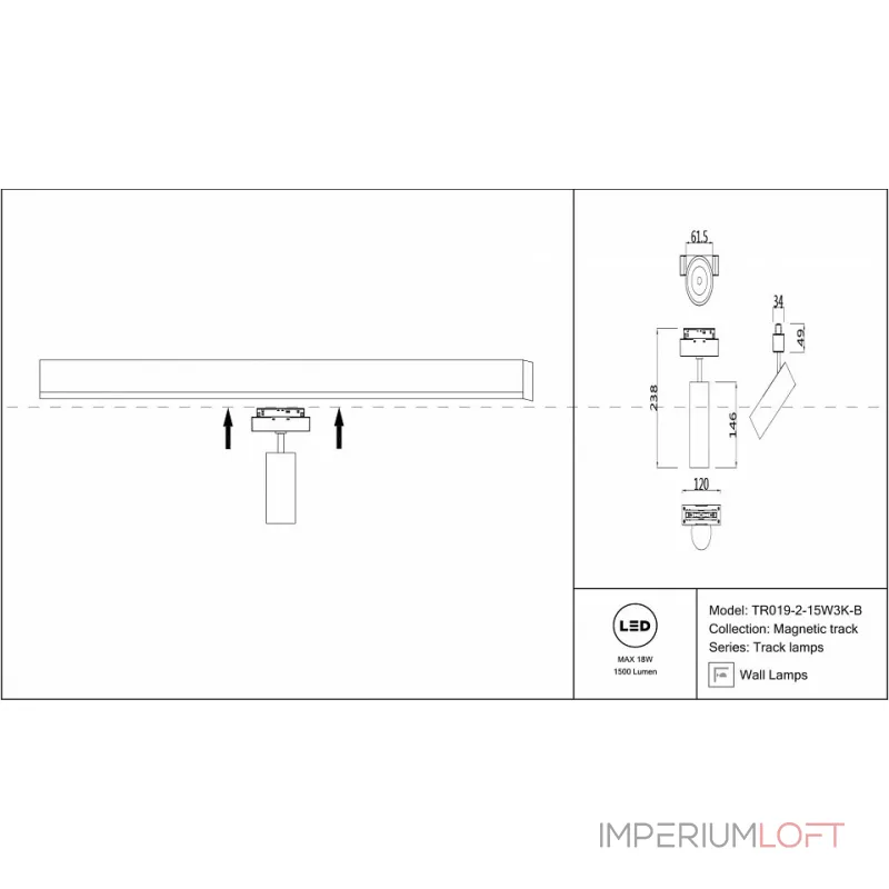 Светильник на штанге Maytoni Track lamps TR019-2-15W3K-B Цвет арматуры черный Цвет плафонов черный от ImperiumLoft Светильник на штанге Maytoni Track lamps TR019-2-15W3K-B Цвет арматуры черный Цвет плафонов черный от ImperiumLoft