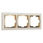Рамка на 3 поста Werkel Snabb слоновая кость / золото W0031932 от ImperiumLoft