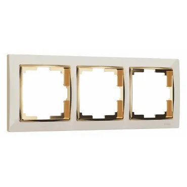 Рамка на 3 поста Werkel Snabb слоновая кость / золото W0031932 Рамка на 3 поста Werkel Snabb слоновая кость / золото W0031932