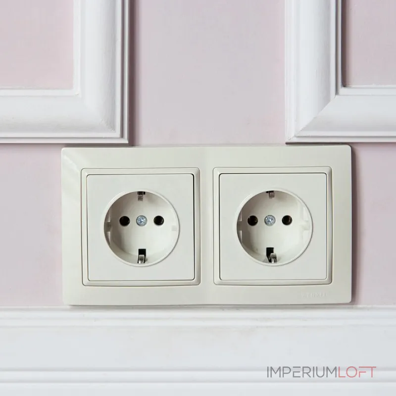 Розетка влагозащищенная с заземлением без рамки Werkel Слоновая кость W1171103 от ImperiumLoft