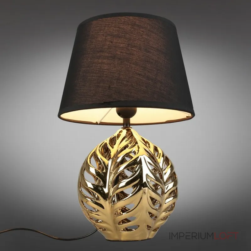 Настольная лампа декоративная Omnilux Murci OML-19514-01 Цвет арматуры золото Цвет плафонов черный от ImperiumLoft