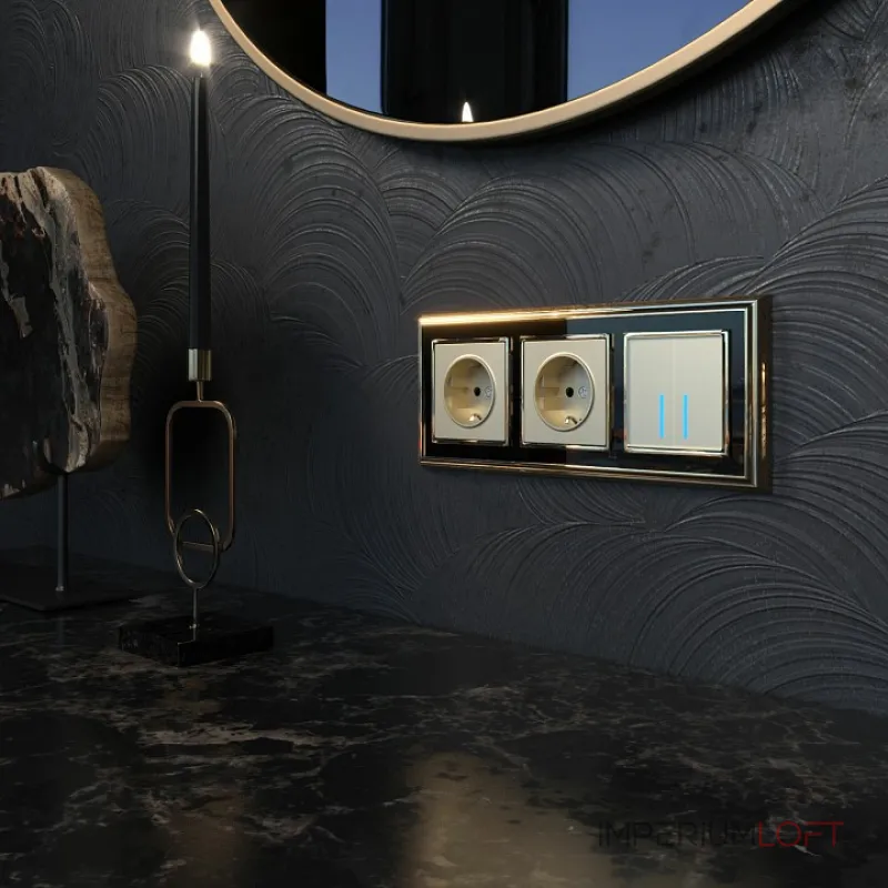 Выключатель двухклавишный с подсветкой без рамки Werkel шампань W4520011 от ImperiumLoft Выключатель двухклавишный с подсветкой без рамки Werkel шампань W4520011 от ImperiumLoft