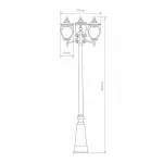 Фонарный столб Elektrostandard Andromeda Andromeda F/3 (GLYF-8024F/3) черное золото от ImperiumLoft