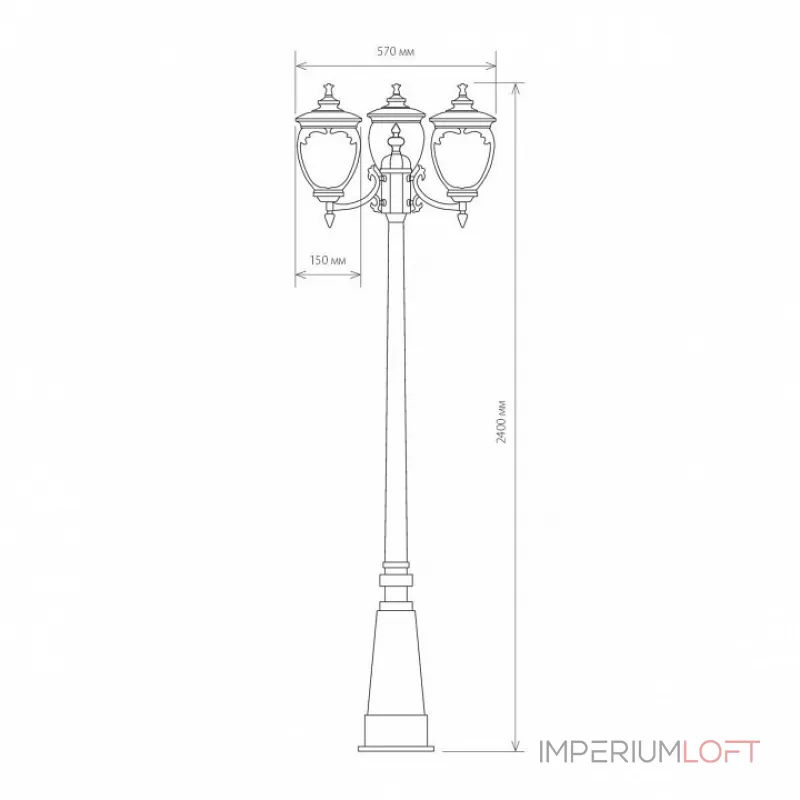 Фонарный столб Elektrostandard Andromeda Andromeda F/3 (GLYF-8024F/3) черное золото от ImperiumLoft Фонарный столб Elektrostandard Andromeda Andromeda F/3 (GLYF-8024F/3) черное золото от ImperiumLoft