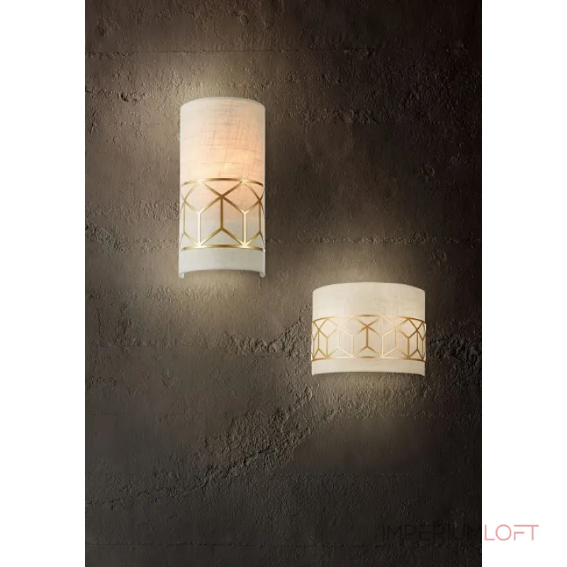 Накладной светильник Maytoni Messina H223-WL-02-G Цвет арматуры золото Цвет плафонов кремовый от ImperiumLoft