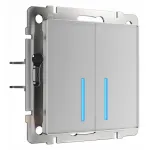 Выключатель сенсорый двухклавишный с подсветкой и функцией Wi-Fi, без рамки Werkel Серебряный W4520606 от ImperiumLoft