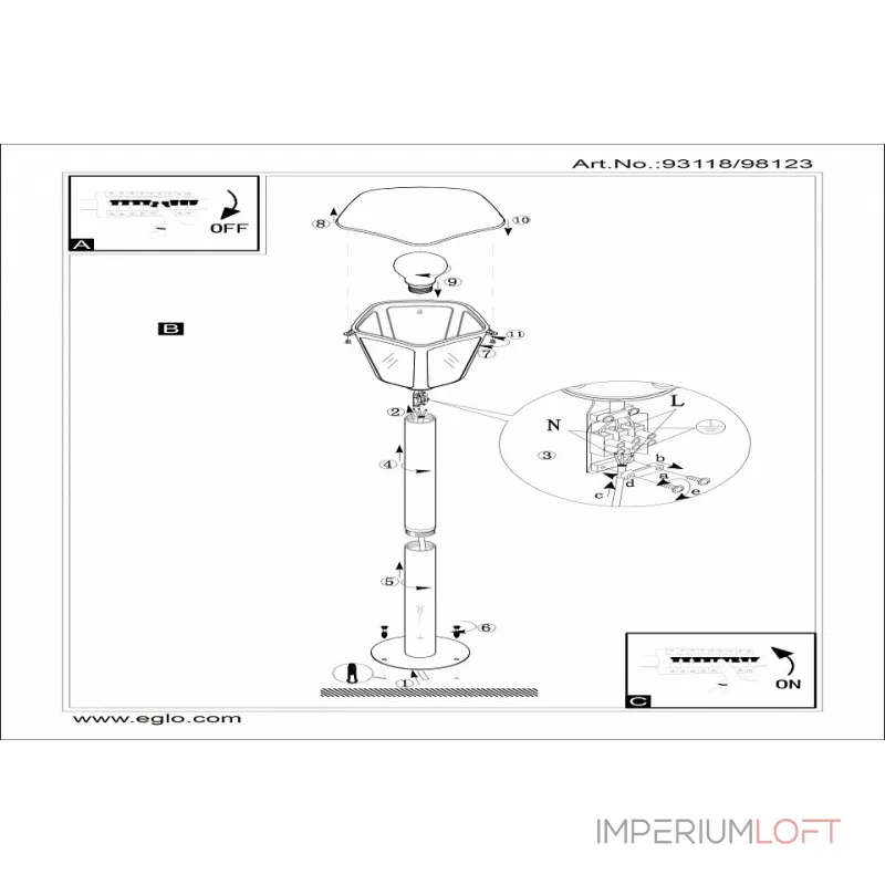 Наземный низкий светильник Eglo ПРОМО Monreale 98123 Цвет плафонов прозрачный от ImperiumLoft