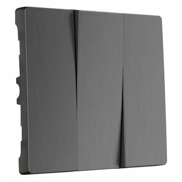 Клавиши для выключателя трехклавишного Werkel графит рифленый W1139004 Клавиши для выключателя трехклавишного Werkel графит рифленый W1139004