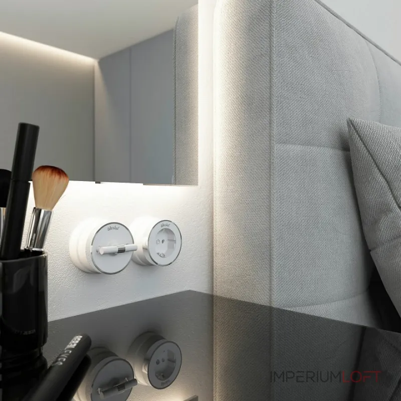 Выключатель двухклавишный с корпусом Werkel Vintage белый, хром W5822050 от ImperiumLoft Выключатель двухклавишный с корпусом Werkel Vintage белый, хром W5822050 от ImperiumLoft