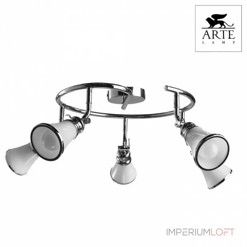 Спот Arte Lamp Vento A9231PL-5CC Цвет арматуры хром Цвет плафонов белый от ImperiumLoft Спот Arte Lamp Vento A9231PL-5CC Цвет арматуры хром Цвет плафонов белый от ImperiumLoft