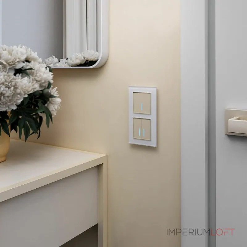 Выключатель двухклавишный с подсветкой без рамки Werkel шампань W4520011 от ImperiumLoft Выключатель двухклавишный с подсветкой без рамки Werkel шампань W4520011 от ImperiumLoft