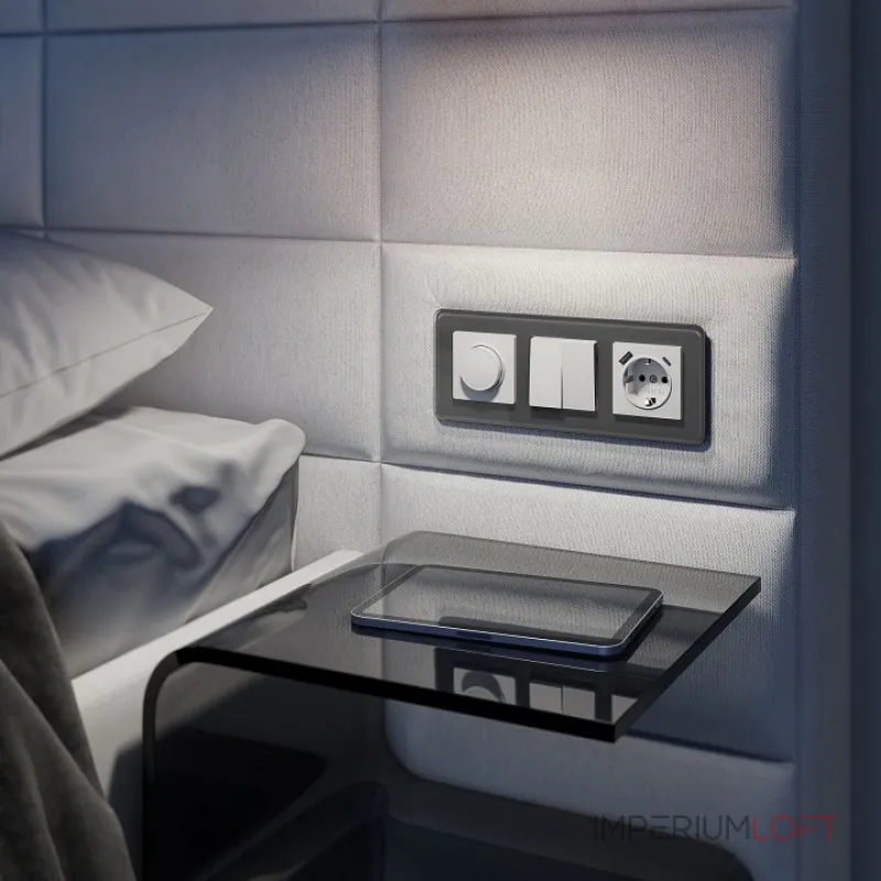 Рамка на 3 поста Werkel Elite (графит, стекло) W0032440 от ImperiumLoft