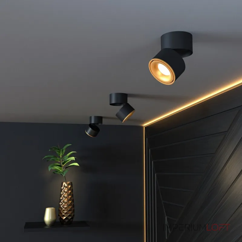 Накладной светильник Elektrostandard DLR031 15W 4200K a050528 Цвет арматуры черный Цвет плафонов золото от ImperiumLoft