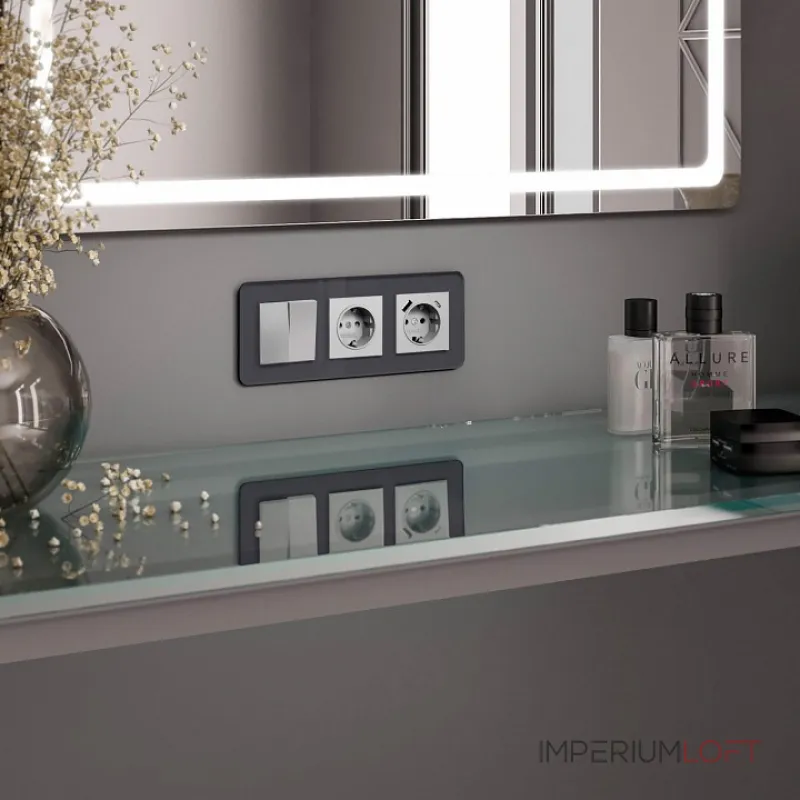 Рамка на 3 поста Werkel Elite (графит, стекло) W0032440 от ImperiumLoft