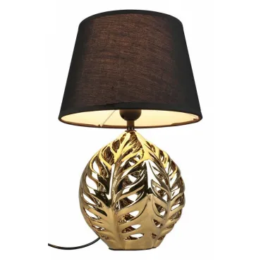 Настольная лампа декоративная Omnilux Murci OML-19514-01 Цвет арматуры золото Цвет плафонов черный Настольная лампа декоративная Omnilux Murci OML-19514-01 Цвет арматуры золото Цвет плафонов черный