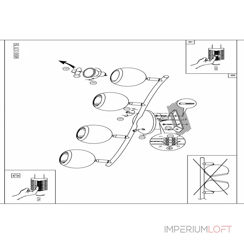 Спот Eglo ПРОМО Bimeda 31008 Цвет арматуры хром Цвет плафонов черный от ImperiumLoft