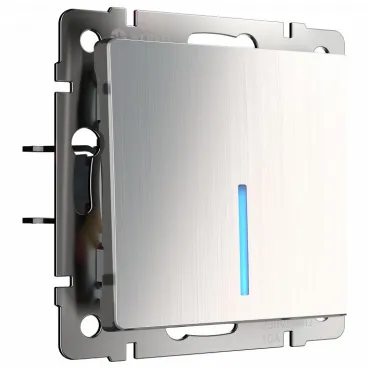 Выключатель проходной одноклавишный с подсветкой без рамки Werkel W111 5 W1112102 Цвет арматуры никель