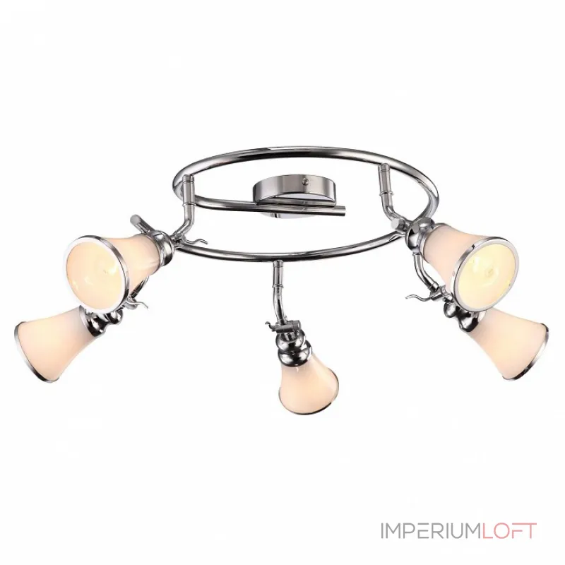 Спот Arte Lamp Vento A9231PL-5CC Цвет арматуры хром Цвет плафонов белый от ImperiumLoft Спот Arte Lamp Vento A9231PL-5CC Цвет арматуры хром Цвет плафонов белый от ImperiumLoft