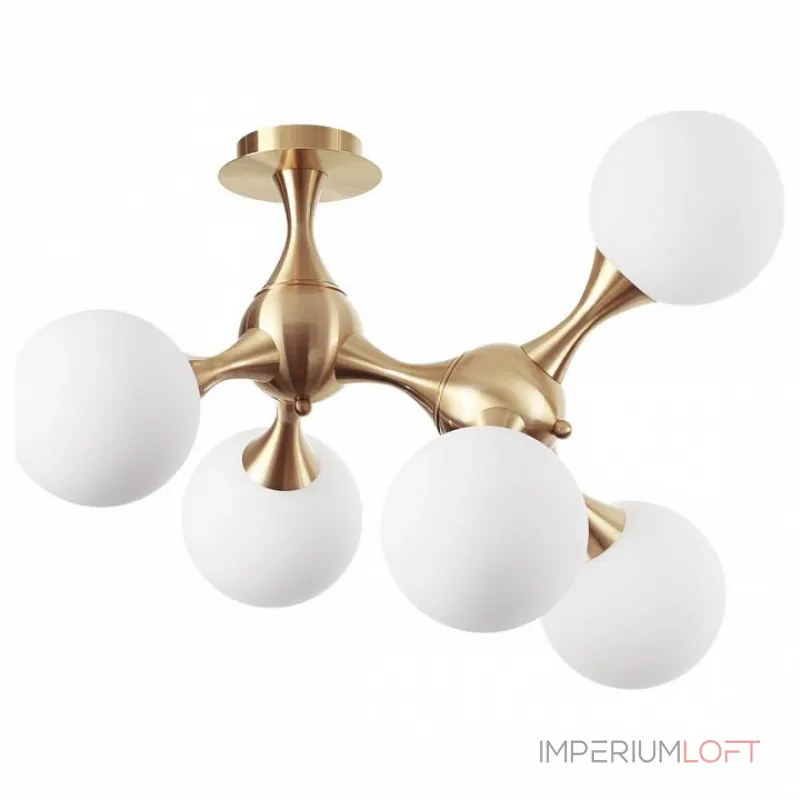 Потолочная люстра Ideal Lux Nodi NODI PL5 OTTONE SATINATO Потолочная люстра Ideal Lux Nodi NODI PL5 OTTONE SATINATO