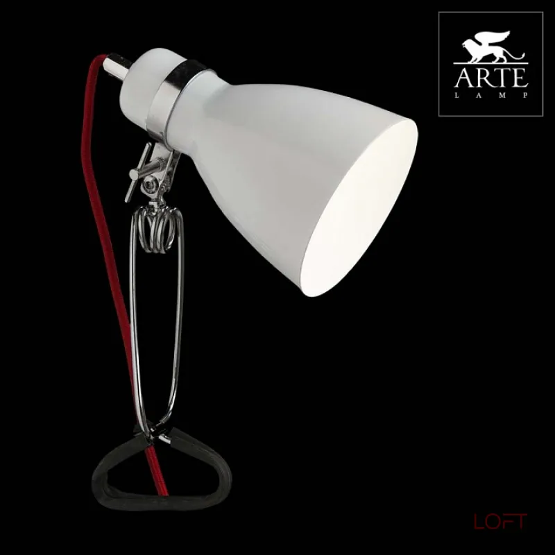 Настольная лампа декоративная Arte Lamp Dorm A1409LT-1WH Цвет арматуры хром Цвет плафонов белый от ImperiumLoft Настольная лампа декоративная Arte Lamp Dorm A1409LT-1WH Цвет арматуры хром Цвет плафонов белый от ImperiumLoft