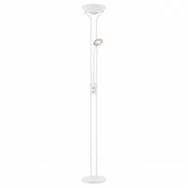 Торшер с подсветкой Arte Lamp Duetto A4329PN-2WH Цвет арматуры белый Цвет плафонов белый