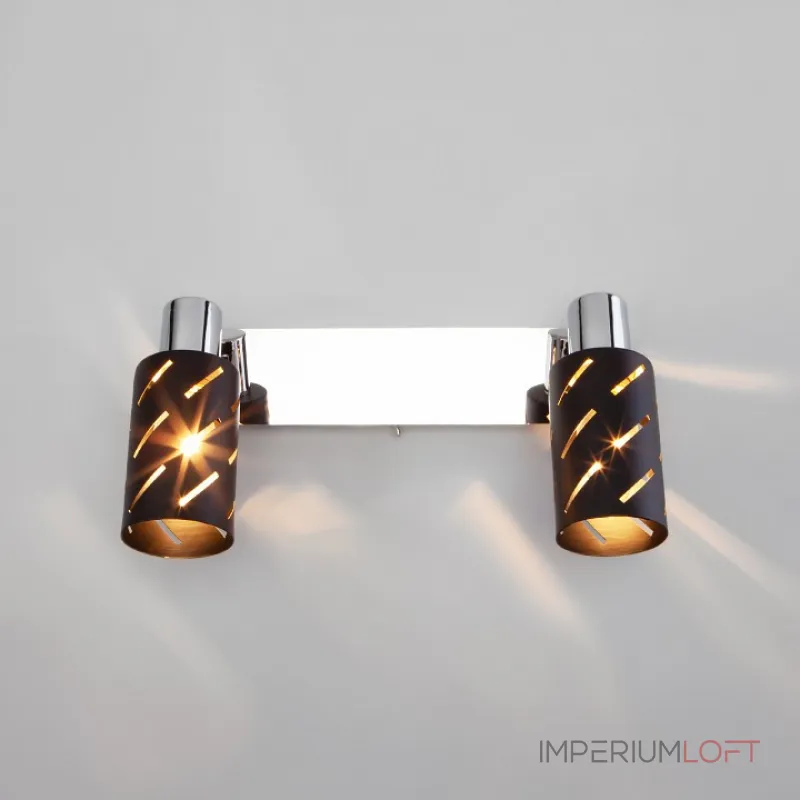 Бра Eurosvet Fente 20090/2 черный/хром Цвет плафонов золото Цвет арматуры черный от ImperiumLoft Бра Eurosvet Fente 20090/2 черный/хром Цвет плафонов золото Цвет арматуры черный от ImperiumLoft