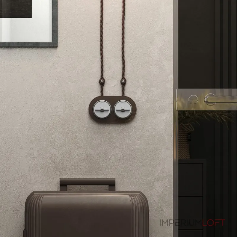 Выключатель двухклавишный с корпусом Werkel Vintage белый, хром W5822050 от ImperiumLoft Выключатель двухклавишный с корпусом Werkel Vintage белый, хром W5822050 от ImperiumLoft