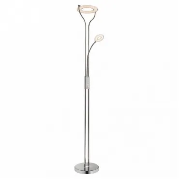 Торшер с подсветкой Arte Lamp Duetto led A5904PN-2BC Цвет арматуры хром Цвет плафонов белый