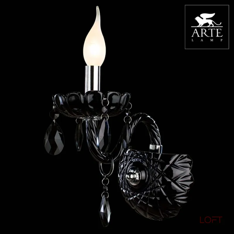 Бра Arte Lamp Teatro A3964AP-1BK Цвет арматуры хром Цвет плафонов черный от ImperiumLoft Бра Arte Lamp Teatro A3964AP-1BK Цвет арматуры хром Цвет плафонов черный от ImperiumLoft