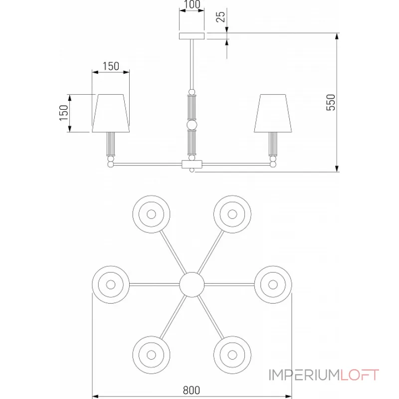 Люстра на штанге 60145/6 