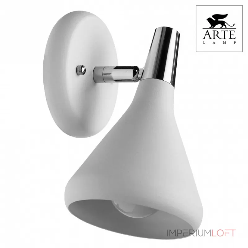 Спот Arte Lamp Ciclone A9154AP-1WH Цвет арматуры хром Цвет плафонов белый от ImperiumLoft