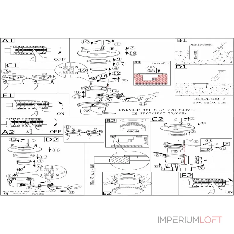 Встраиваемый в дорогу светильник Eglo Lamedo 93482 Цвет арматуры хром от ImperiumLoft