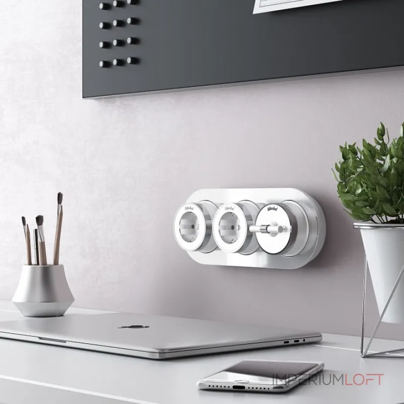 Выключатель двухклавишный с корпусом Werkel Vintage белый, хром W5822050 от ImperiumLoft Выключатель двухклавишный с корпусом Werkel Vintage белый, хром W5822050 от ImperiumLoft