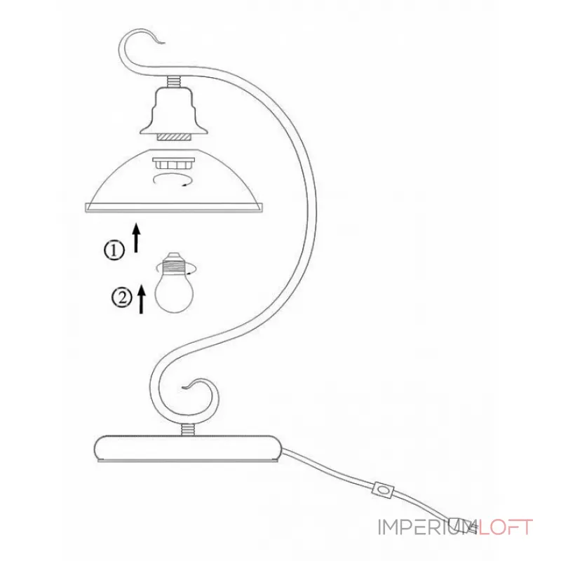 Настольная лампа декоративная Globo Sassari 6905-1T Цвет арматуры латунь Цвет плафонов янтарный от ImperiumLoft