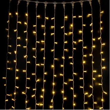 Гирлянда занавес теплый белый с эффектом мерцания 2*3м IP65 200-101 теплый белый с эффектом мерцания