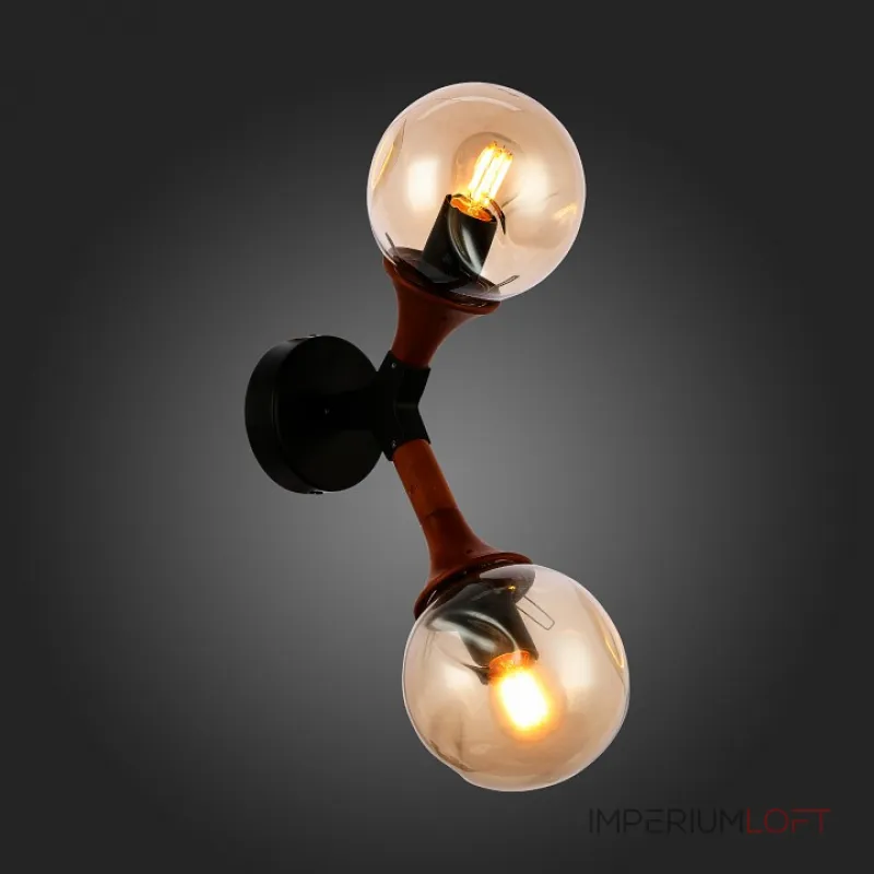 Бра EVOLUCE Raquel SLE109401-01 Цвет арматуры черный Цвет плафонов янтарный от ImperiumLoft Бра EVOLUCE Raquel SLE109401-01 Цвет арматуры черный Цвет плафонов янтарный от ImperiumLoft