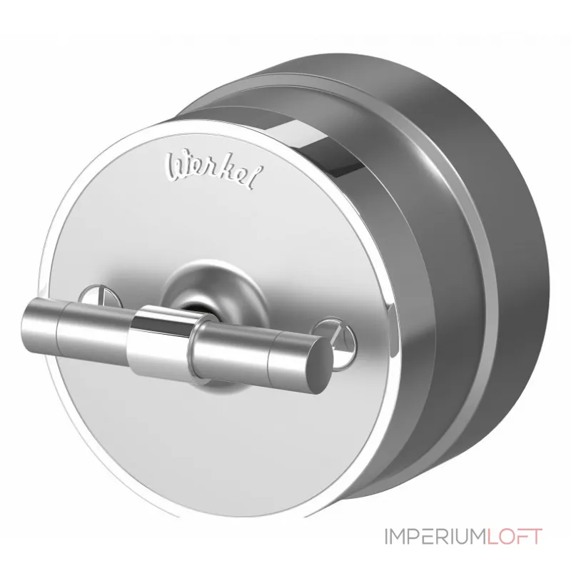 Выключатель двухклавишный с корпусом Werkel Vintage серебро, хром W5822054 от ImperiumLoft