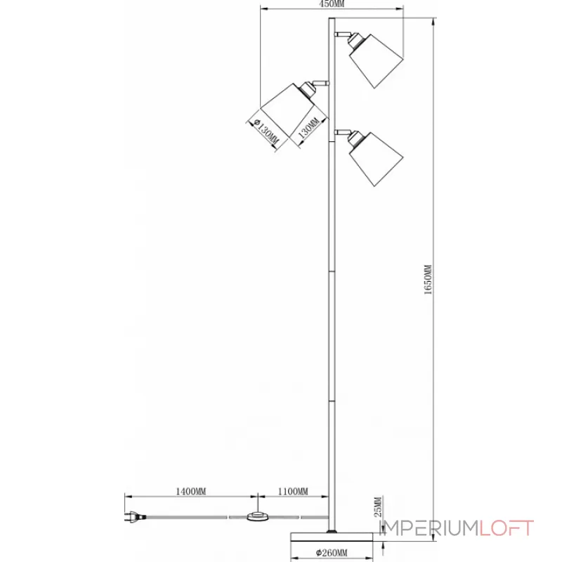 Торшер Moderli Floor V3050-3F от ImperiumLoft