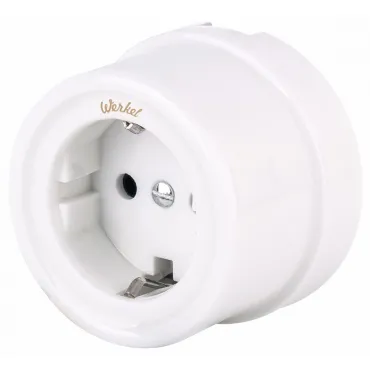 Розетка с заземлением без рамки Werkel Ретро белый W5671001 Розетка с заземлением без рамки Werkel Ретро белый W5671001