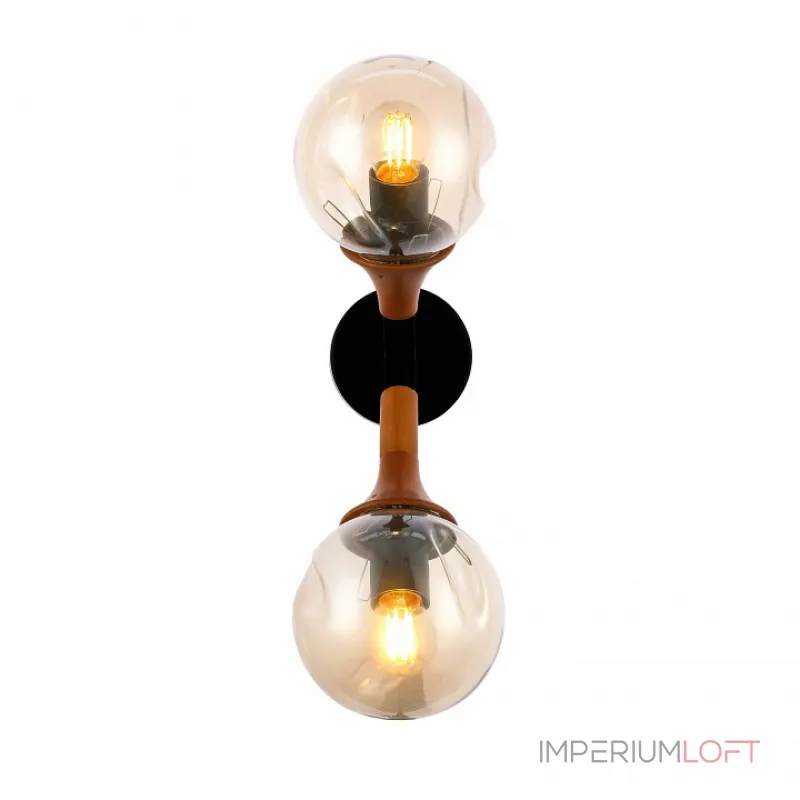 Бра EVOLUCE Raquel SLE109401-01 Цвет арматуры черный Цвет плафонов янтарный от ImperiumLoft Бра EVOLUCE Raquel SLE109401-01 Цвет арматуры черный Цвет плафонов янтарный от ImperiumLoft