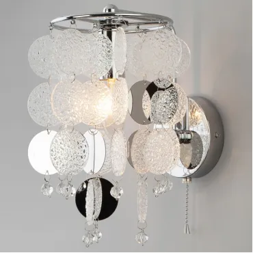 Настенный светильник с фактурным стеклом 334/1 хром Настенный светильник с фактурным стеклом 334/1 хром