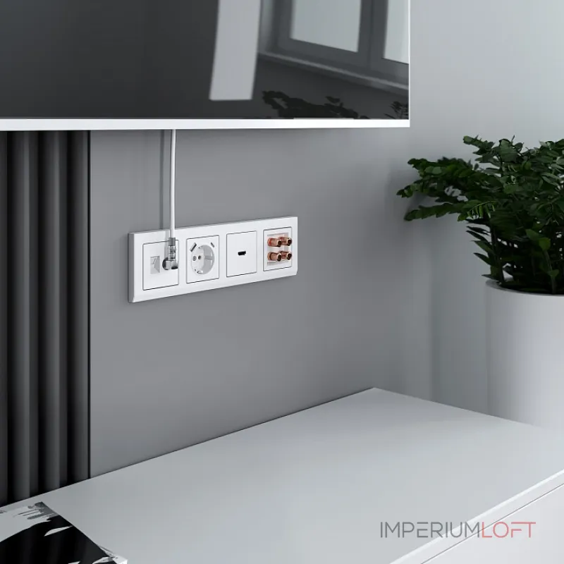 Розетка с заземлением, шторками и USB, без рамки Werkel белый W1171701 от ImperiumLoft Розетка с заземлением, шторками и USB, без рамки Werkel белый W1171701 от ImperiumLoft