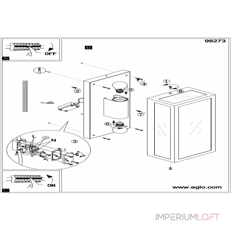 Накладной светильник Eglo Alamonte 1 98273 Цвет арматуры черный Цвет плафонов прозрачный от ImperiumLoft Накладной светильник Eglo Alamonte 1 98273 Цвет арматуры черный Цвет плафонов прозрачный от ImperiumLoft