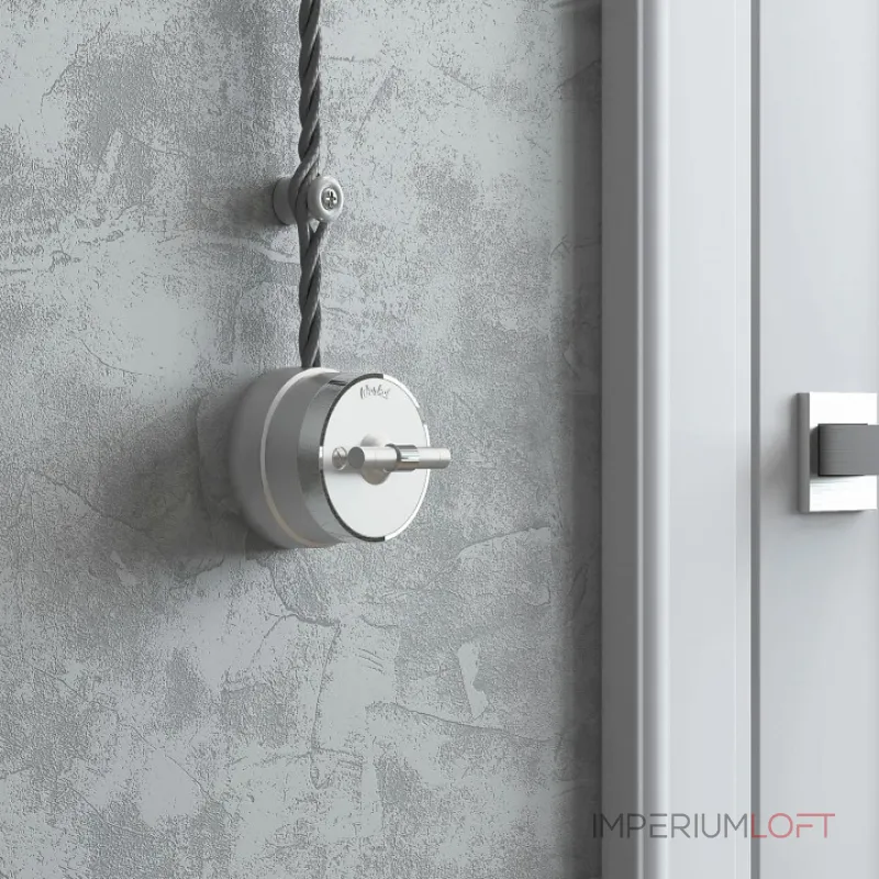 Выключатель двухклавишный с корпусом Werkel Vintage серебро, хром W5822054 от ImperiumLoft