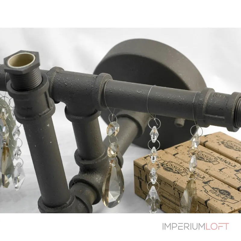 Бра Lussole Jamestown LSP-9173 Цвет арматуры черный Цвет плафонов прозрачный от ImperiumLoft Бра Lussole Jamestown LSP-9173 Цвет арматуры черный Цвет плафонов прозрачный от ImperiumLoft