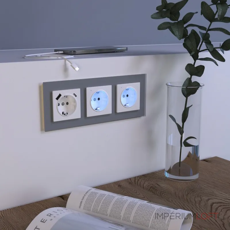 Розетка с заземлением, шторками и USB, без рамки Werkel белый W1171701 от ImperiumLoft Розетка с заземлением, шторками и USB, без рамки Werkel белый W1171701 от ImperiumLoft