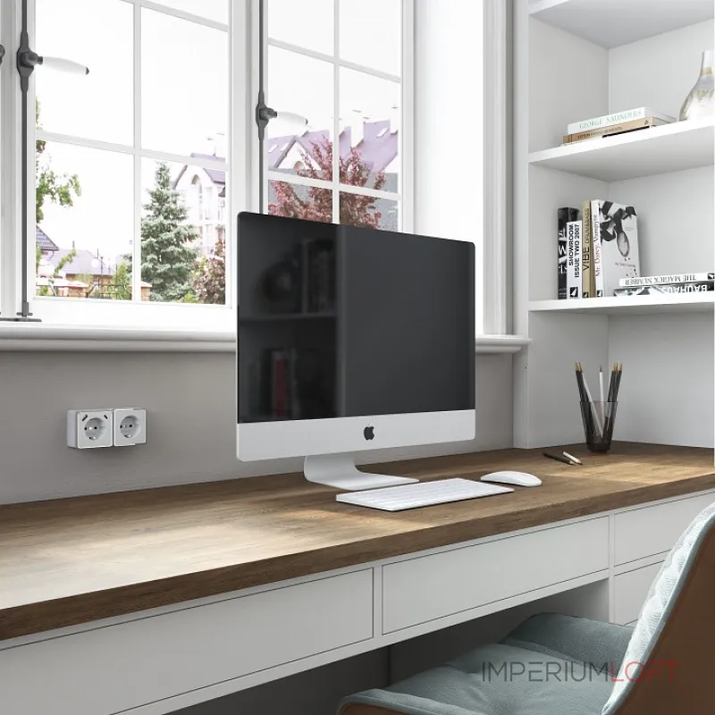 Розетка с заземлением, шторками и USB Werkel Gallant белые W5071701 от ImperiumLoft