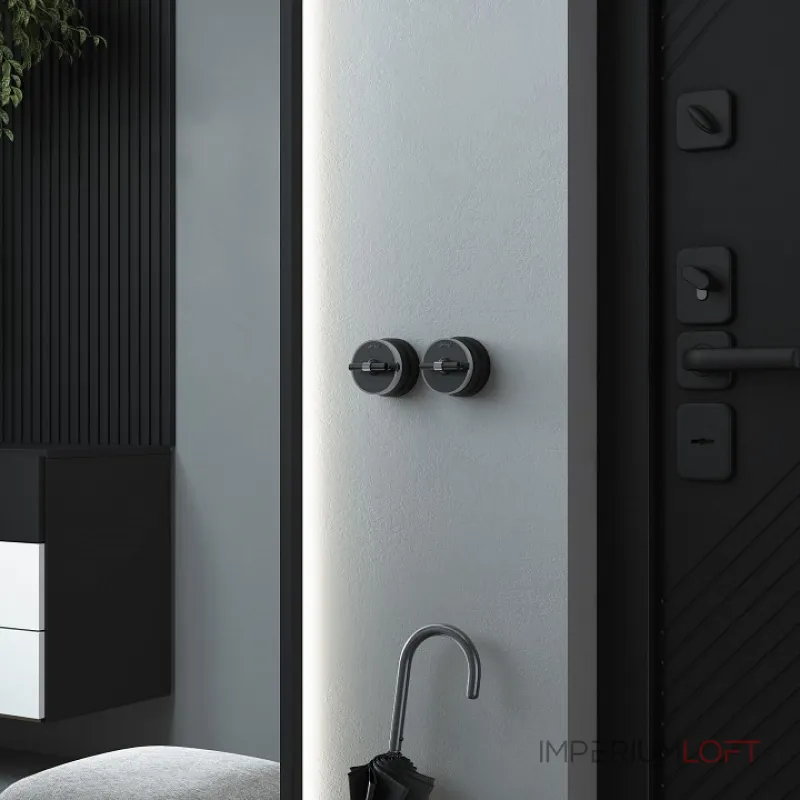 Выключатель двухклавишный с корпусом Werkel Vintage хром, черный W5822051 от ImperiumLoft