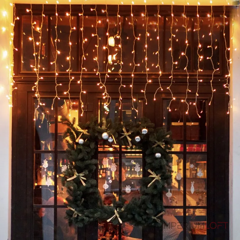 Занавес световой Eurosvet 200-101 теплый белый с эффектом мерцания от ImperiumLoft