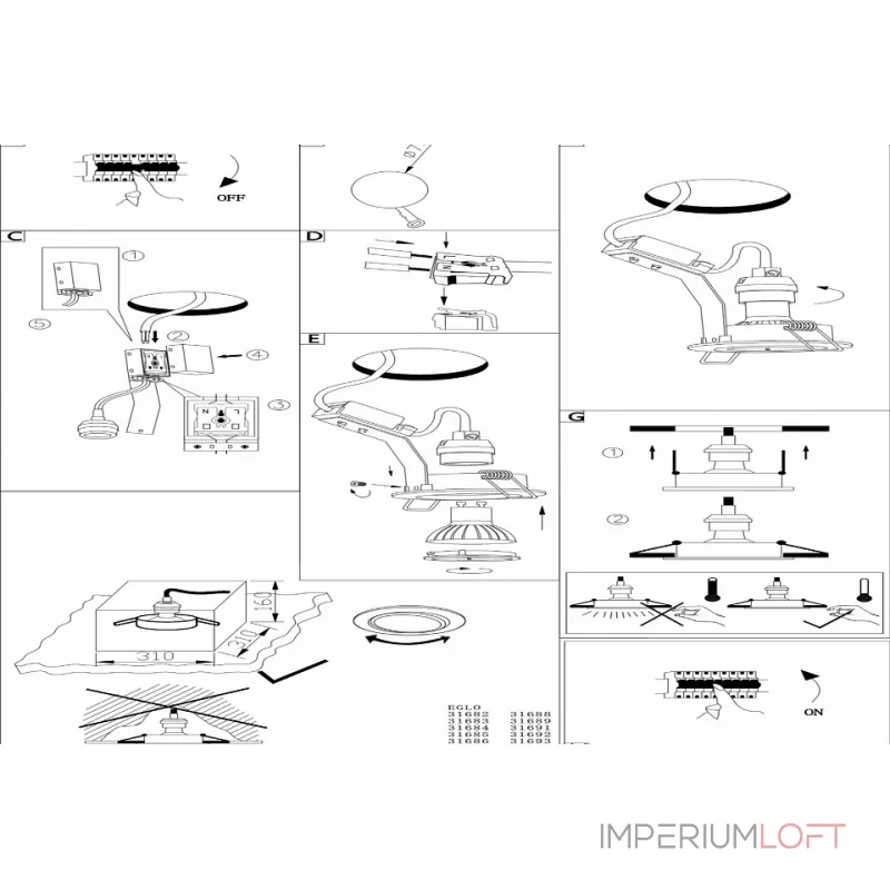 Встраиваемый светильник Eglo ПРОМО Tedo 31688 Цвет арматуры никель от ImperiumLoft